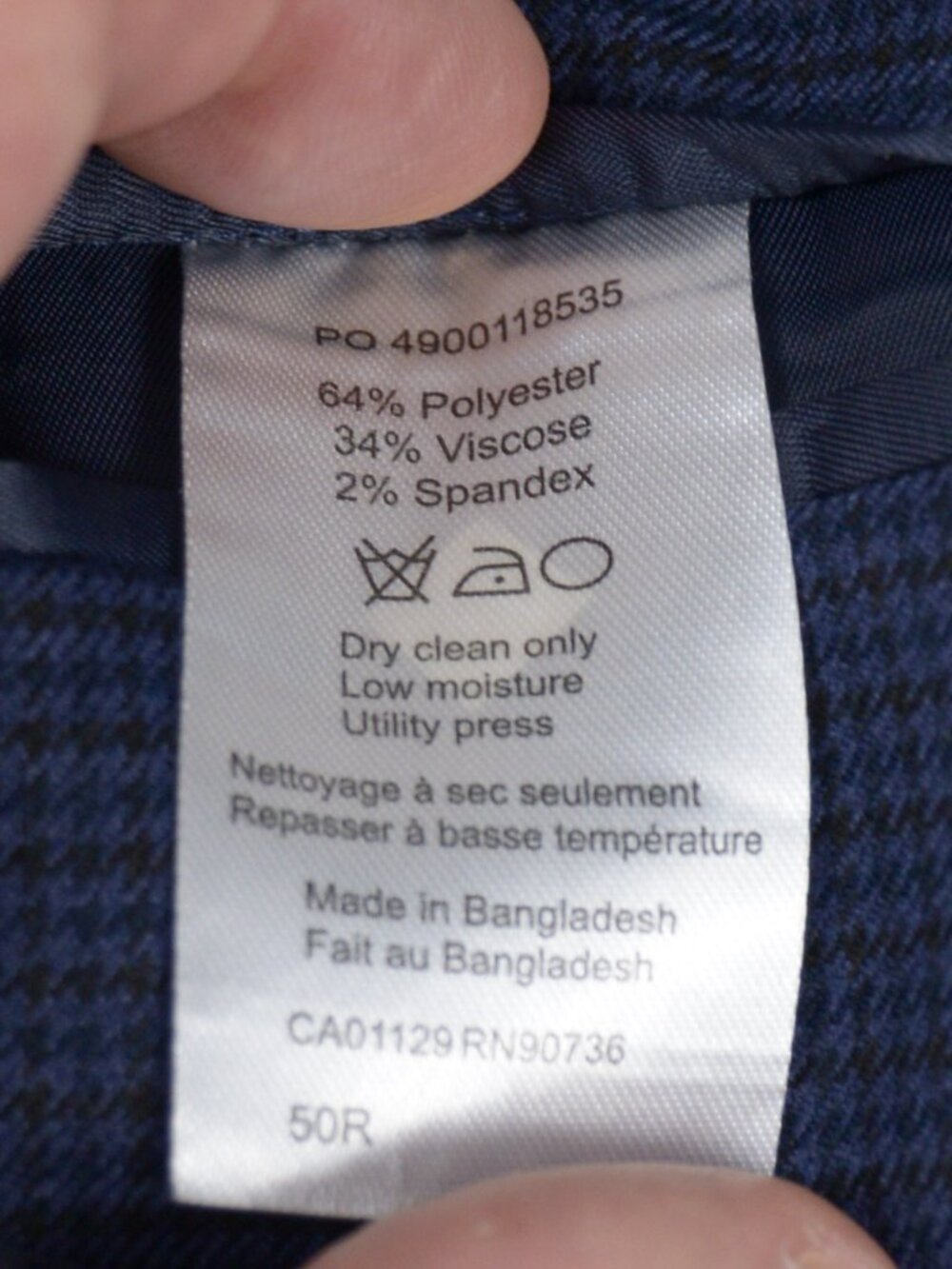 Lauren Ralph Lauren Blue Micro-Houndstooth Sport Coat 50R - Picture 9 of 10